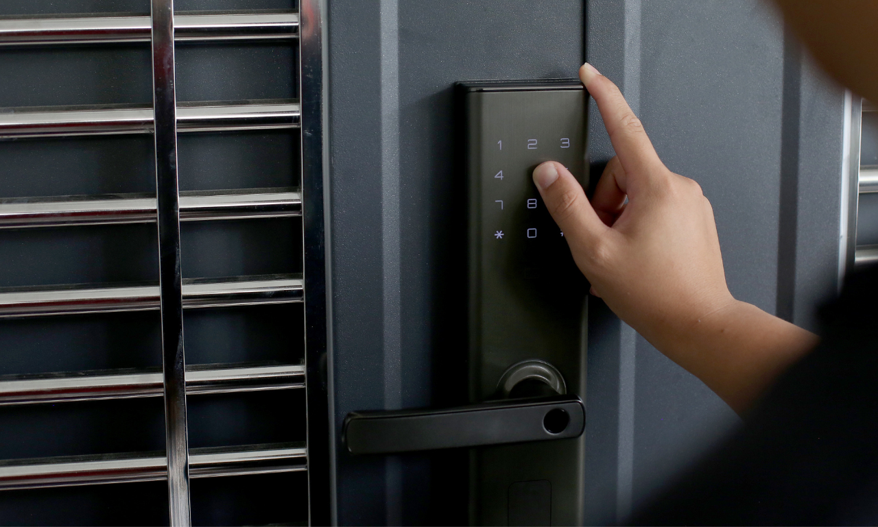 Locksmith in Durrington fixing a door lock